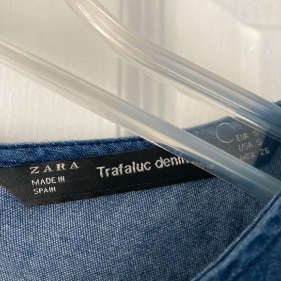 ZARA Denim Crop Shirt Size S Size 4 - Picture 5 of 5